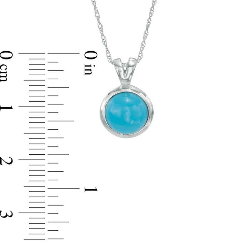 Main Image 2 of 8.0mm Turquoise Pendant in Sterling Silver