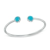 Thumbnail Image 1 of 7.0mm Turquoise and White Topaz Frame Cuff in Sterling Silver