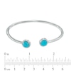 Thumbnail Image 2 of 7.0mm Turquoise and White Topaz Frame Cuff in Sterling Silver