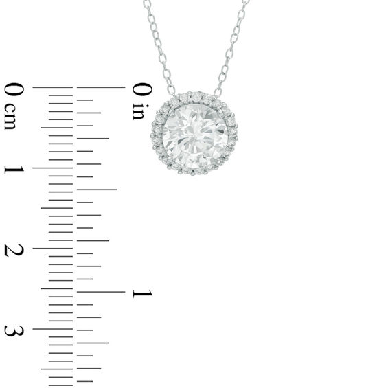Lab-Created White Sapphire Pendant, Ring and Earrings Frame Set in Sterling Silver - Size 7
