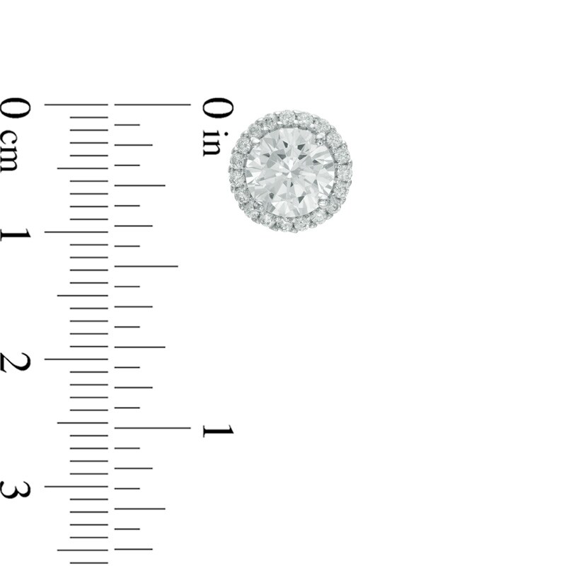 Main Image 4 of Lab-Created White Sapphire Pendant, Ring and Earrings Frame Set in Sterling Silver - Size 7