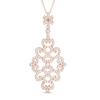 Thumbnail Image 0 of Lab-Created White Sapphire Damask Pendant in Sterling Silver and 18K Rose Gold Plate