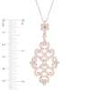 Thumbnail Image 1 of Lab-Created White Sapphire Damask Pendant in Sterling Silver and 18K Rose Gold Plate