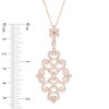 Thumbnail Image 2 of Lab-Created White Sapphire Damask Pendant in Sterling Silver and 18K Rose Gold Plate