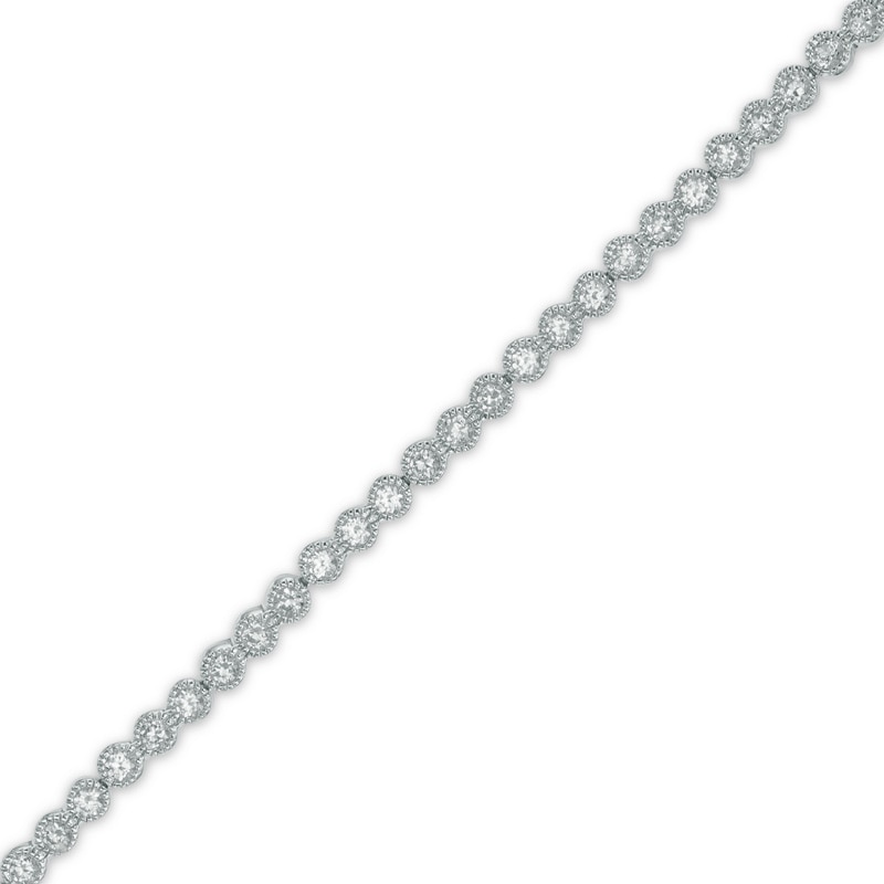 Lab-Created White Sapphire Tennis Bracelet in Sterling Silver - 7.25"