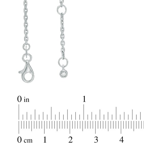 Lab-Created White Sapphire Fringe Necklace in Sterling Silver - 15.75"