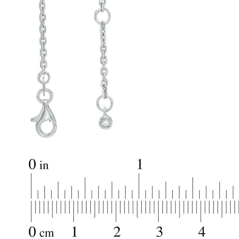 Main Image 2 of Lab-Created White Sapphire Fringe Necklace in Sterling Silver - 15.75"
