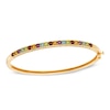 Thumbnail Image 0 of Multi-Gemstone Bangle in Sterling Silver and 18K Gold Plate - 7.25"