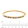 Thumbnail Image 1 of Multi-Gemstone Bangle in Sterling Silver and 18K Gold Plate - 7.25"