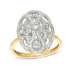 Thumbnail Image 0 of 1/3 CT. T.W. Diamond Oval Scallop Lattice Ring in 10K Gold