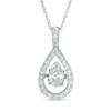 Thumbnail Image 0 of 1/2 CT. T.W. Pear-Shaped Diamond Frame Pendant in 10K White Gold