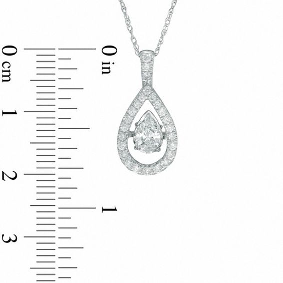 1/2 CT. T.w. Pear-Shaped Diamond Frame Pendant in 10K White Gold