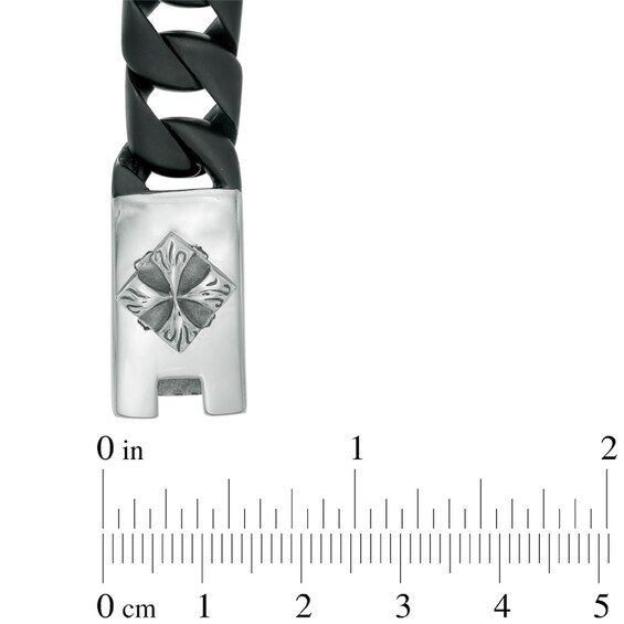 Two-Tone Stainless Steel Fleur-de-Lis Bracelet - 8.5"