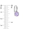 Thumbnail Image 2 of 7.0mm Rose de France Amethyst and White Topaz Drop Earrings in Sterling Silver