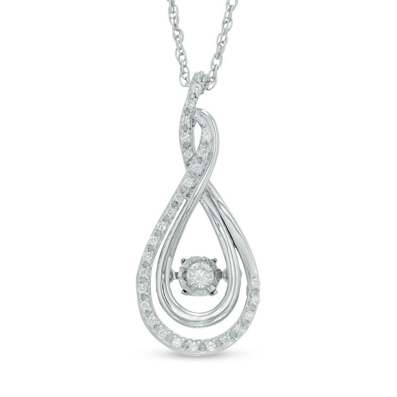 Main Image 1 of 1/6 CT. T.W. Diamond Layered Infinity Pendant in Sterling Silver