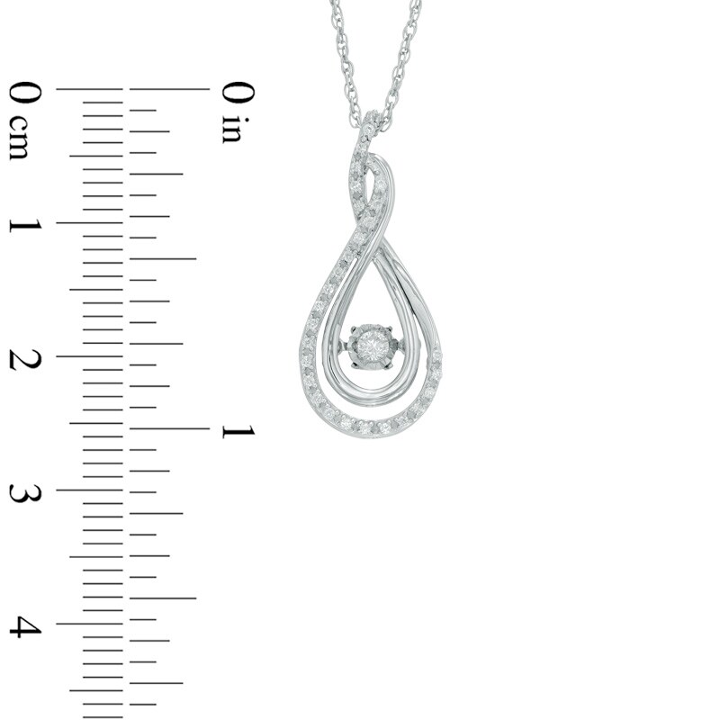 Main Image 2 of 1/6 CT. T.W. Diamond Layered Infinity Pendant in Sterling Silver