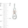 Thumbnail Image 2 of Diamond Accent Infinity Heart Drop Earrings in Sterling Silver and 10K Rose Gold