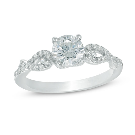 7/8 CT. T.w. Diamond Twist Engagement Ring in 10K White Gold