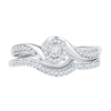Thumbnail Image 1 of 1/4 CT. T.W. Diamond Swirl Frame Bridal Set in Sterling Silver
