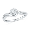 Thumbnail Image 2 of 1/4 CT. T.W. Diamond Swirl Frame Bridal Set in Sterling Silver