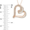 Thumbnail Image 2 of 1/2 CT. T.W. Diamond Tilted Heart Pendant in 10K Rose Gold