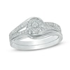 Thumbnail Image 1 of 1/4 CT. T.W. Diamond Swirl Frame Bridal Set in 10K White Gold