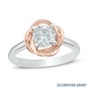 Thumbnail Image 1 of Celebration Ideal 1 CT. Certified Diamond Solitaire Whirlwind Engagement Ring in 14K Two-Tone Gold (I/I1)