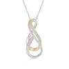 Thumbnail Image 1 of Diamond Accent Double Infinity Swirl Pendant in Sterling Silver and 14K Gold Plate