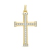 Thumbnail Image 0 of 1/2 CT. T.W. Diamond Brick Cross Necklace Charm in 10K Gold