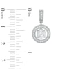 Thumbnail Image 2 of 5.5mm Lab-Created White Sapphire Frame Vintage-Style Drop Earrings in Sterling Silver