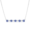 Thumbnail Image 1 of 4.0mm Lab-Created Blue and White Sapphire Bar Necklace in Sterling Silver