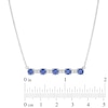 Thumbnail Image 1 of 4.0mm Lab-Created Blue and White Sapphire Bar Necklace in Sterling Silver