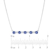 Thumbnail Image 2 of 4.0mm Lab-Created Blue and White Sapphire Bar Necklace in Sterling Silver