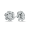 Thumbnail Image 1 of Diamond Accent Knot Frame Stud Earrings in Sterling Silver