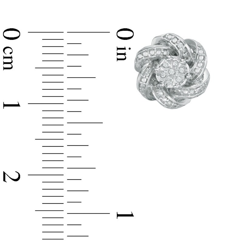 Main Image 2 of Diamond Accent Knot Frame Stud Earrings in Sterling Silver