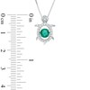 Thumbnail Image 2 of 5.0mm Green Quartz Triplet and Lab-Created White Sapphire Turtle Pendant in Sterling Silver