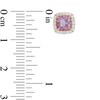 Thumbnail Image 2 of 5.0mm Cushion-Cut Amethyst and Lab-Created White Sapphire Frame Stud Earrings in Sterling Silver and 14K Rose Gold Plate
