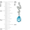 Thumbnail Image 2 of Pear-Shaped Blue Topaz and Lab-Created White Sapphire Ribbon Pendant and Earrings Set in Sterling Silver
