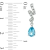 Thumbnail Image 3 of Pear-Shaped Blue Topaz and Lab-Created White Sapphire Ribbon Pendant and Earrings Set in Sterling Silver