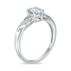 Thumbnail Image 2 of Oval Aquamarine and Diamond Accent Twist Ring in 10K White Gold