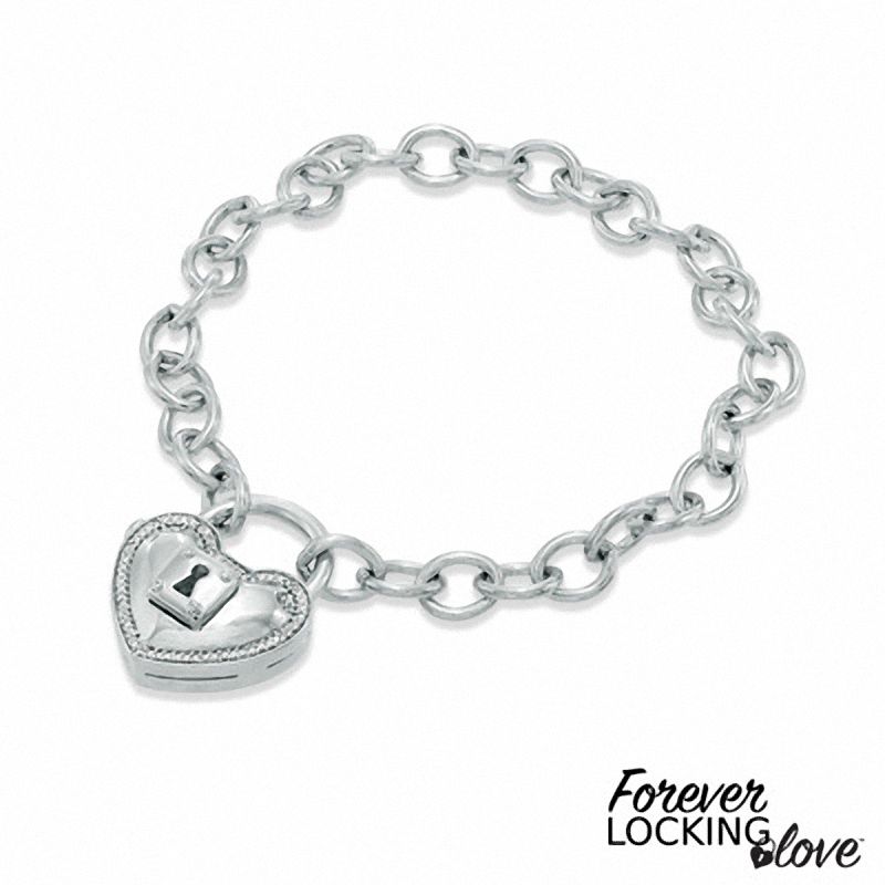 Forever Locking Love™ 1/10 CT. T.W. Diamond Heart-Shaped Lock