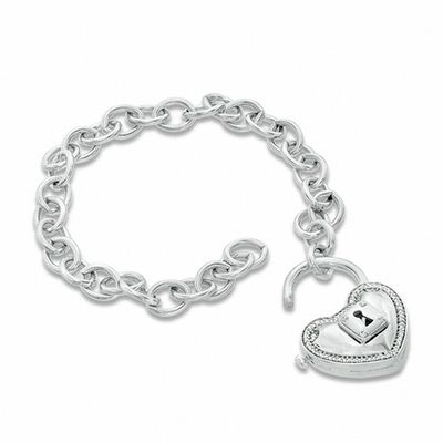 Heart-Shaped Lock Charm Bracelet 