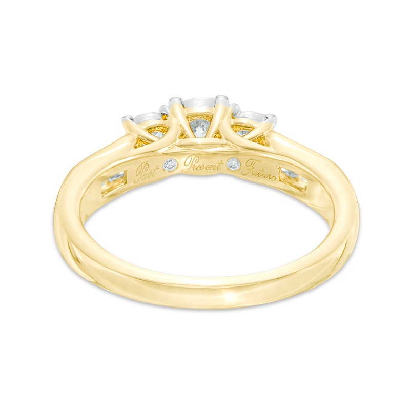 Main Image 3 of 1/2 CT. T.W. Diamond Past Present Future® Engagement Ring in 10K Gold