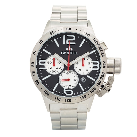 Men's TW Steel Canteen Chronograph Watch with Black Dial (Model: Cb4)