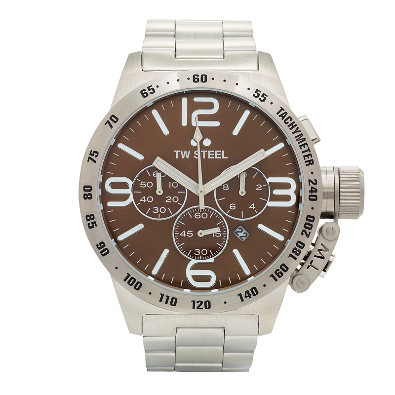 Men's TW Steel Canteen Chronograph Watch with Brown Dial (Model: CB24)