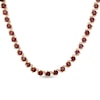 Thumbnail Image 0 of 4.0mm Garnet Cascading Tennis Necklace in Sterling Silver with 18K Gold Plate