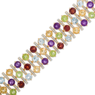 18K Gold Plated Amethyst Gemstone Fashion Bangle For Women 18K Gold Plated Amethyst Gemstone Fashion Bangle For Women