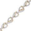 Thumbnail Image 1 of 1 CT. T.W. Diamond Open Flame Link Bracelet in 10K Gold - 7.25"