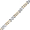 Thumbnail Image 1 of 3/4 CT. T.W. Diamond Double Twist Bracelet in 10K Two-Tone Gold - 7.25"