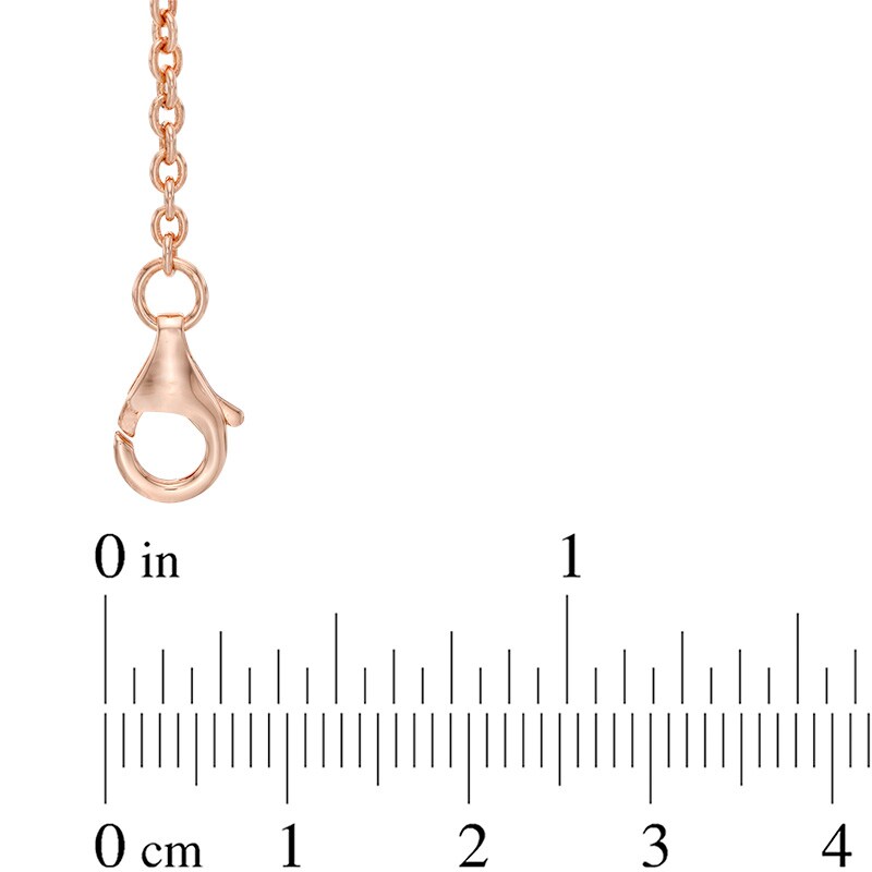 Main Image 2 of Oval Morganite and Lab-Created White Sapphire Frame Three Stone Bracelet in Sterling Silver with 14K Rose Gold Plate